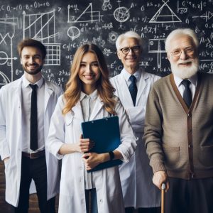 Group of scientists and reserchers standing